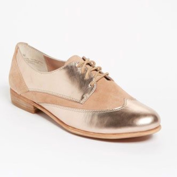 rose gold oxford shoes